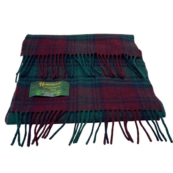L.L. Bean Accessories - L.L. Bean Scarf John Hadley Lindsay Tartan Plaid 100% Lambswool Made Ireland VTG